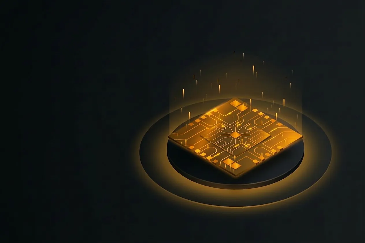 Abstract visualisation of deAPI’s decentralized GPU compute network.
